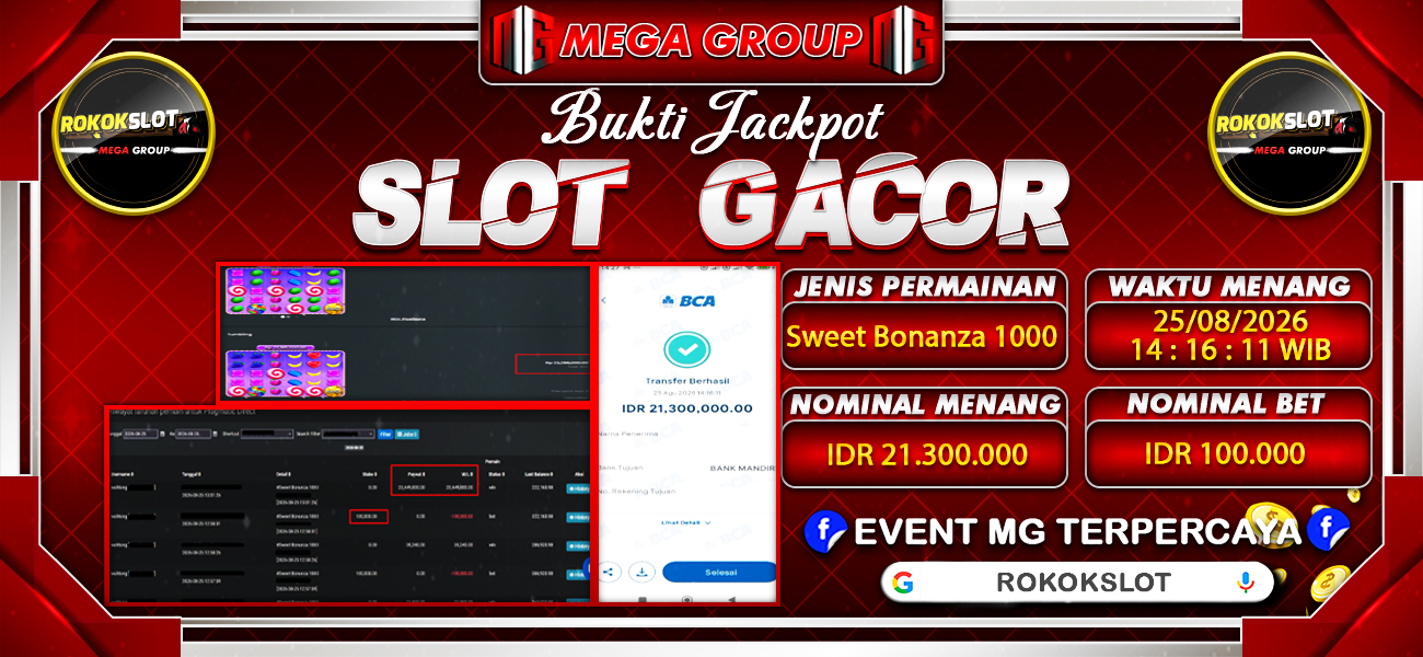Bukti JP situs Rokokslot hari Selasa, 25 Agustus 2026