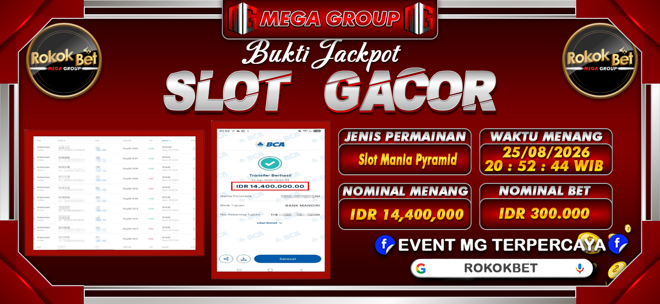 Bukti JP situs Rokokbet hari Selasa, 25 Agustus 2026