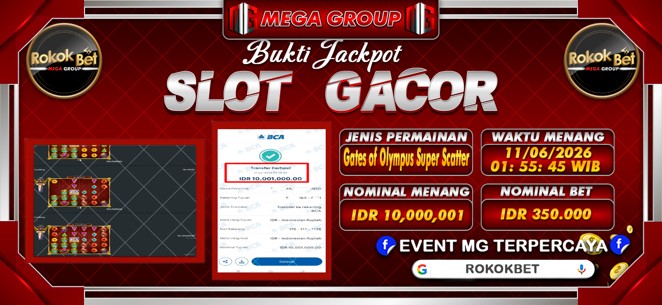 Bukti JP situs Rokokbet hari Kamis, 11 Juni 2026