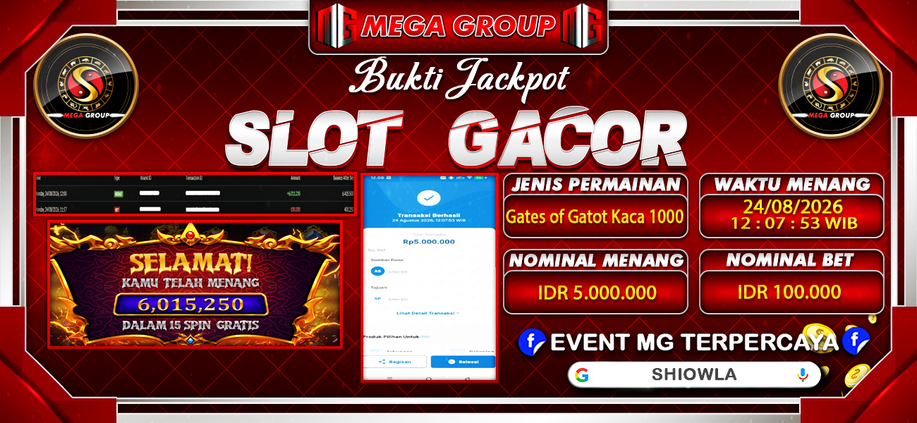 Bukti JP situs Shiowla hari Senin, 24 Agustus 2026