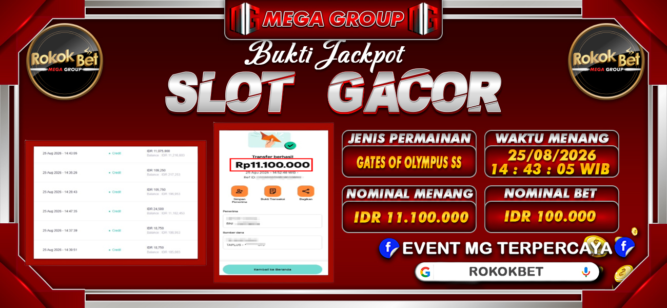 Bukti JP situs Rokokbet hari Selasa, 25 Agustus 2026