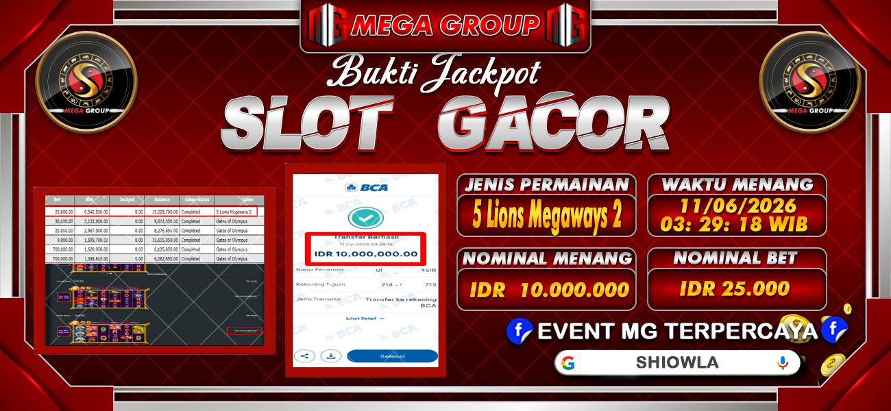 Bukti JP situs Shiowla hari Kamis, 11 Juni 2026