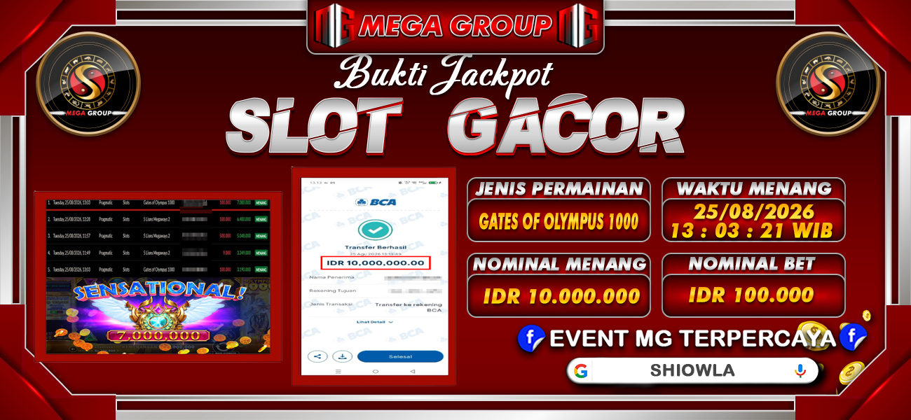 Bukti JP situs Shiowla hari Selasa, 25 Agustus 2026